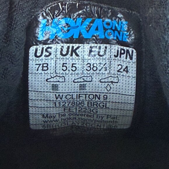 Hoka Clifton 9 Athletic Running Shoes Womens 7 Black Rose Gold Low Top Lace Up - Picture 5 of 10